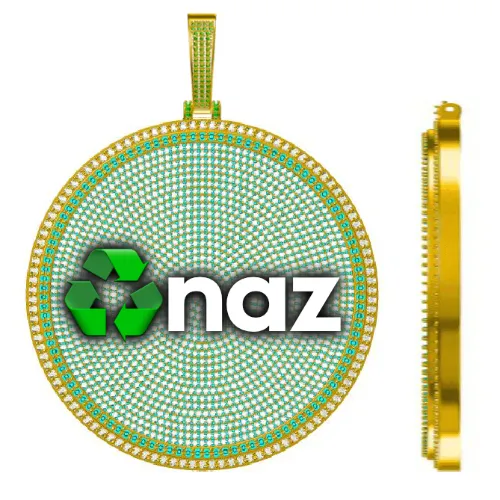 CUSTOM LETTER NECKLACE 3D BIG DISC sold by The GUU Shop