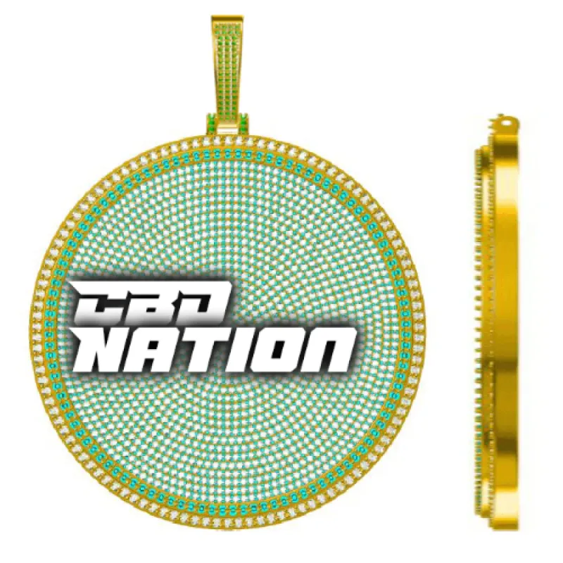 CUSTOM LETTER NECKLACE 3D BIG DISC sold by The GUU Shop