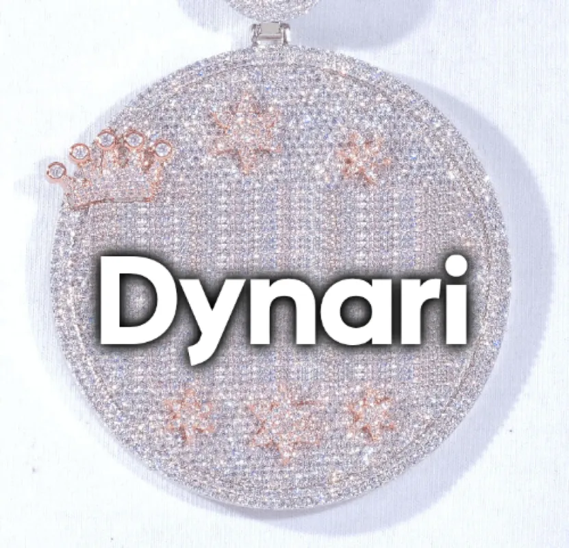 CUSTOM LETTER NECKLACE 3D BIG CROWN DISC sold by The GUU Shop