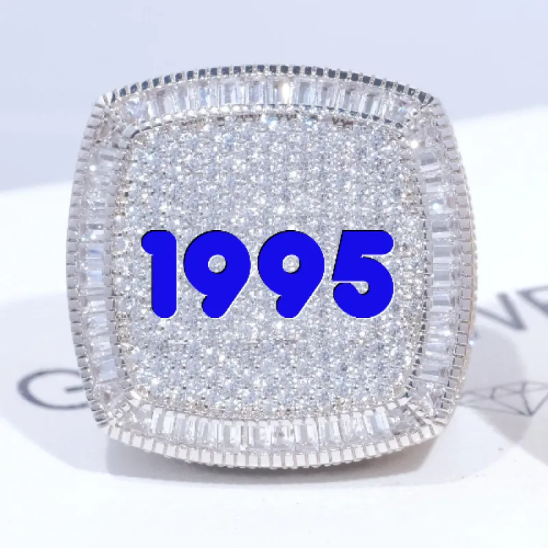 CUSTOM LETTER 3D ICED RING sold by The GUU Shop