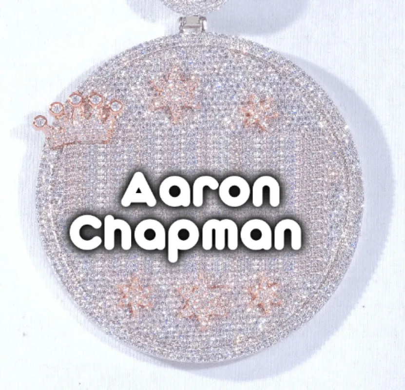 CUSTOM LETTER NECKLACE 3D BIG CROWN DISC sold by The GUU Shop