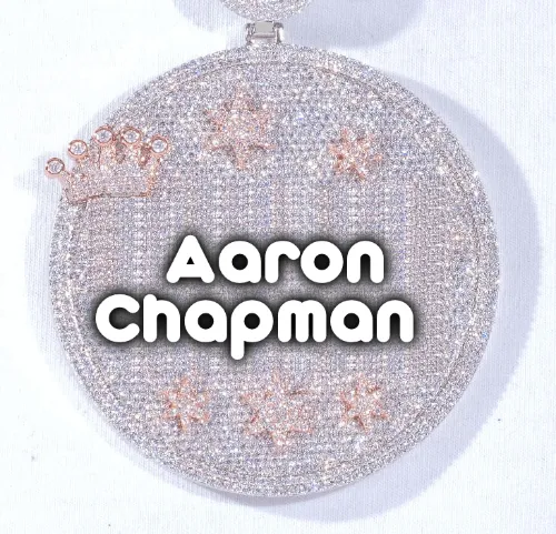 CUSTOM LETTER NECKLACE 3D BIG CROWN DISC sold by The GUU Shop