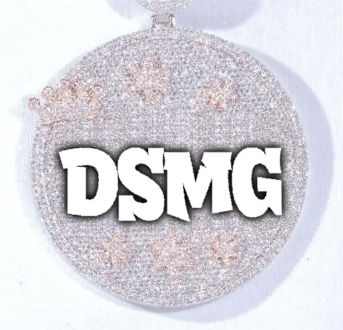 CUSTOM LETTER NECKLACE 3D BIG CROWN DISC sold by The GUU Shop