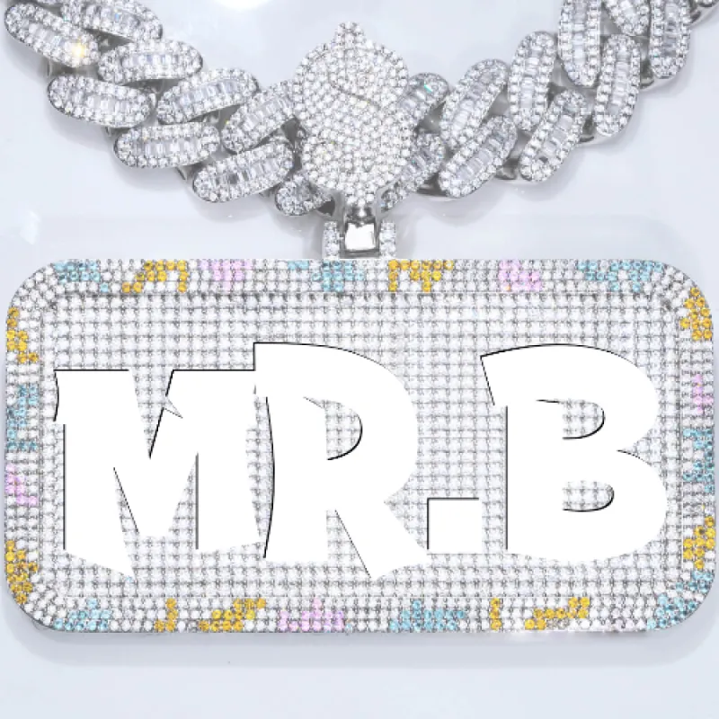 CUSTOM LETTER NECKLACE 3D COLORFUL SQUARE sold by The GUU Shop