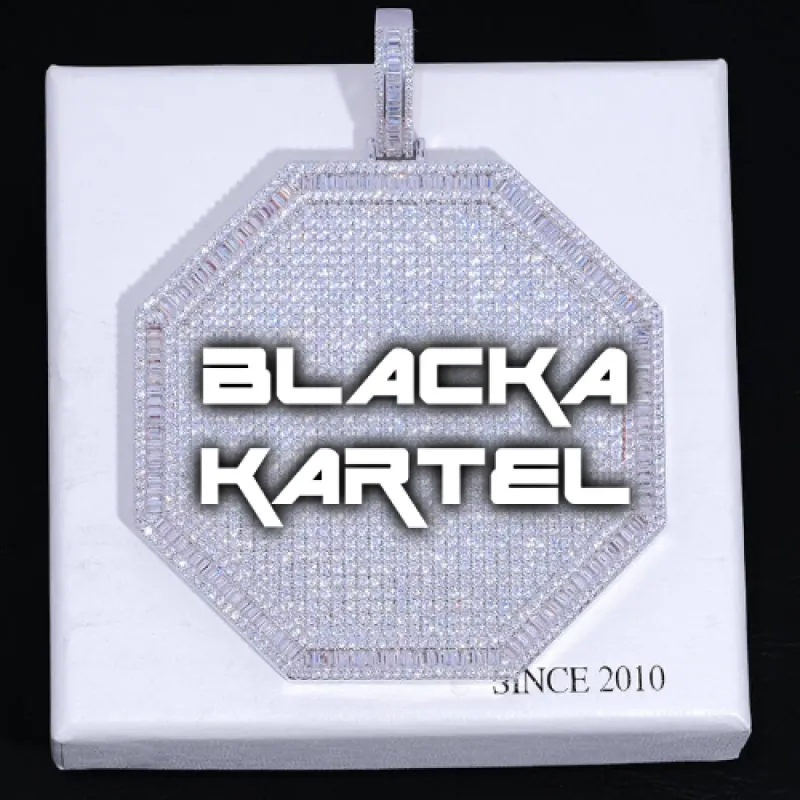 CUSTOM LETTER NECKLACE 3D BIG OCTAGON sold by The GUU Shop