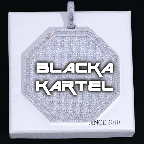 CUSTOM LETTER NECKLACE 3D BIG OCTAGON sold by The GUU Shop