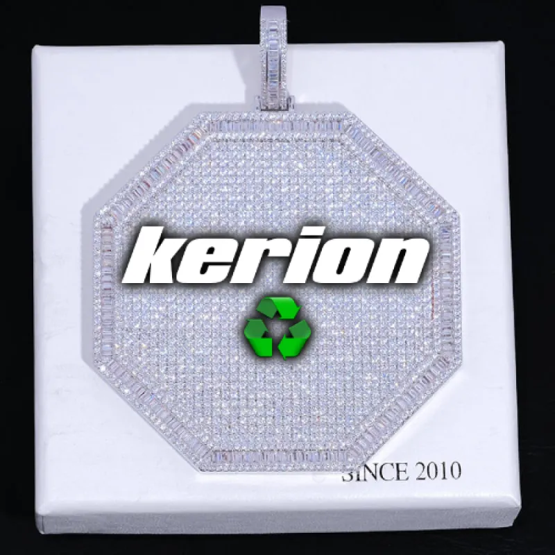 CUSTOM LETTER NECKLACE 3D BIG OCTAGON sold by The GUU Shop