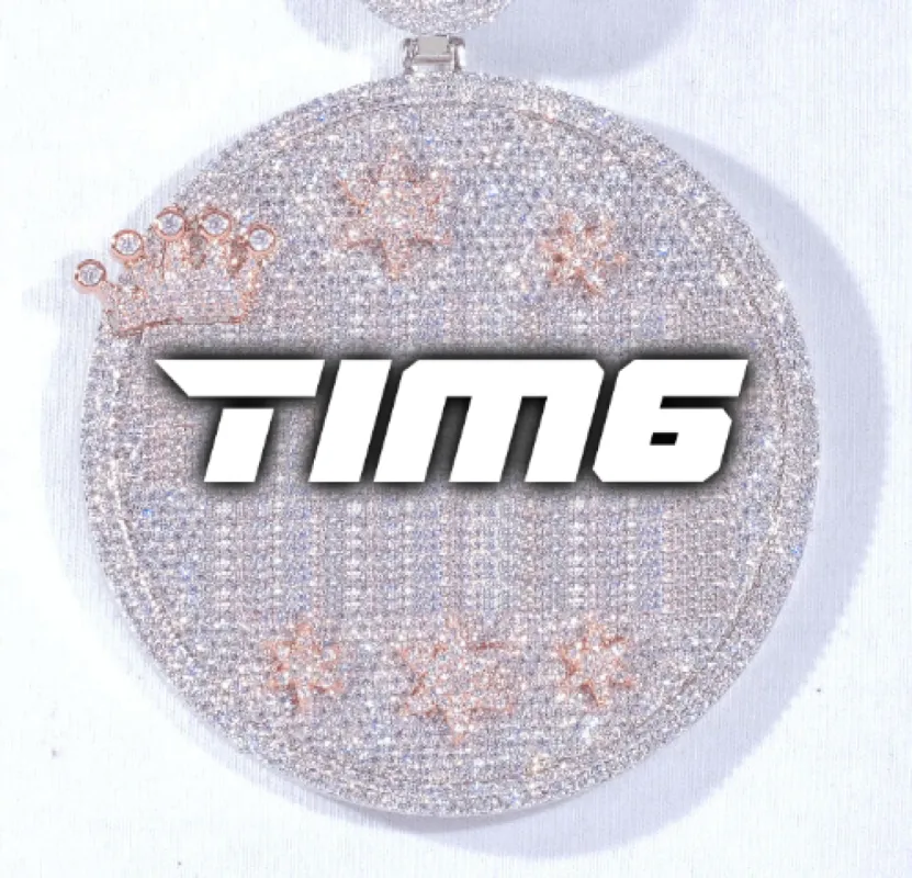 CUSTOM LETTER NECKLACE 3D BIG CROWN DISC sold by The GUU Shop