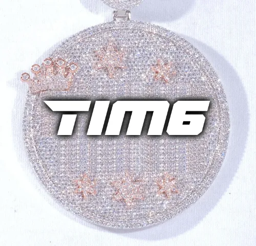 CUSTOM LETTER NECKLACE 3D BIG CROWN DISC sold by The GUU Shop