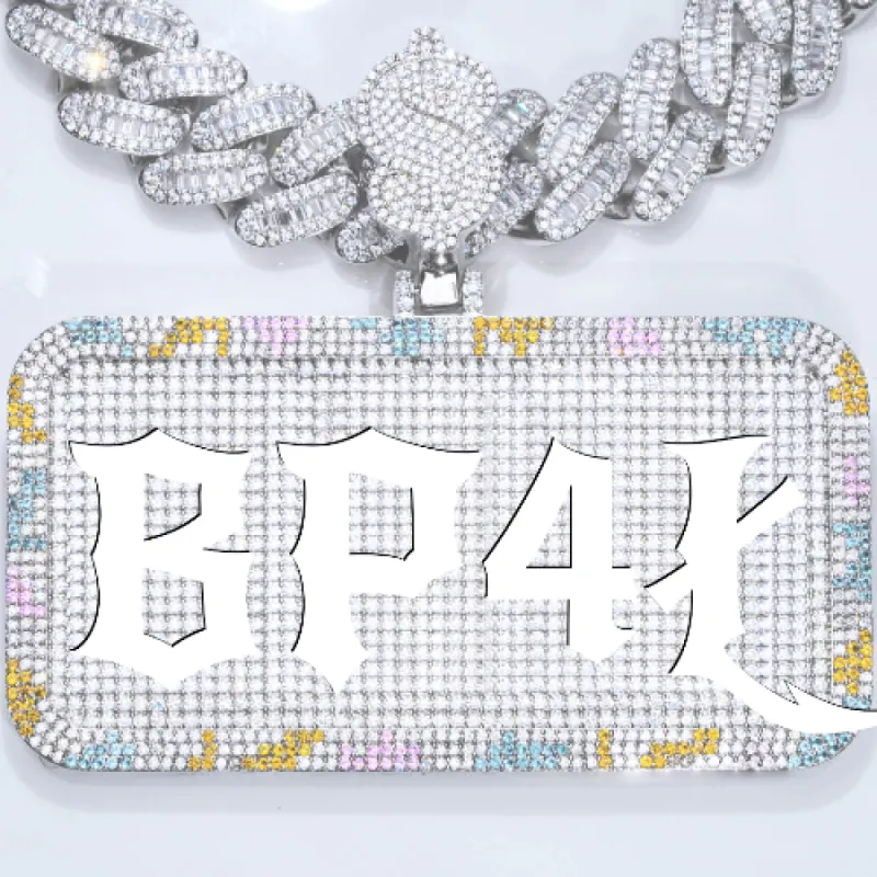 CUSTOM LETTER NECKLACE 3D COLORFUL SQUARE sold by The GUU Shop