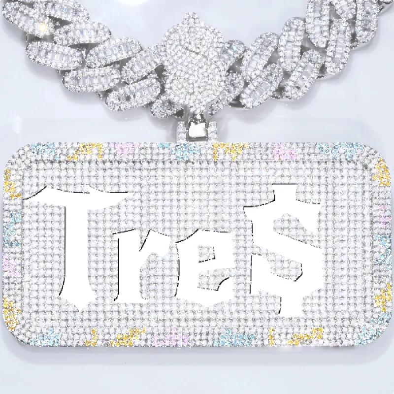 CUSTOM LETTER NECKLACE 3D COLORFUL SQUARE sold by The GUU Shop