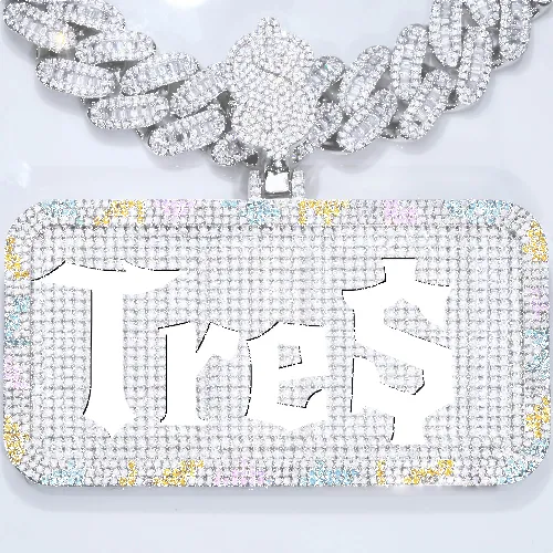CUSTOM LETTER NECKLACE 3D COLORFUL SQUARE sold by The GUU Shop