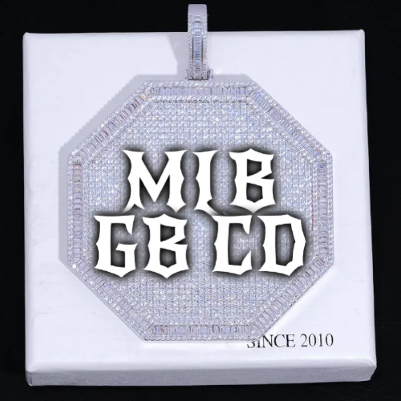 CUSTOM LETTER NECKLACE 3D BIG OCTAGON sold by The GUU Shop
