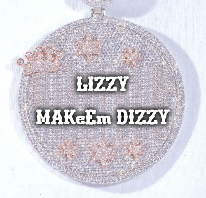 CUSTOM LETTER NECKLACE 3D BIG CROWN DISC sold by The GUU Shop