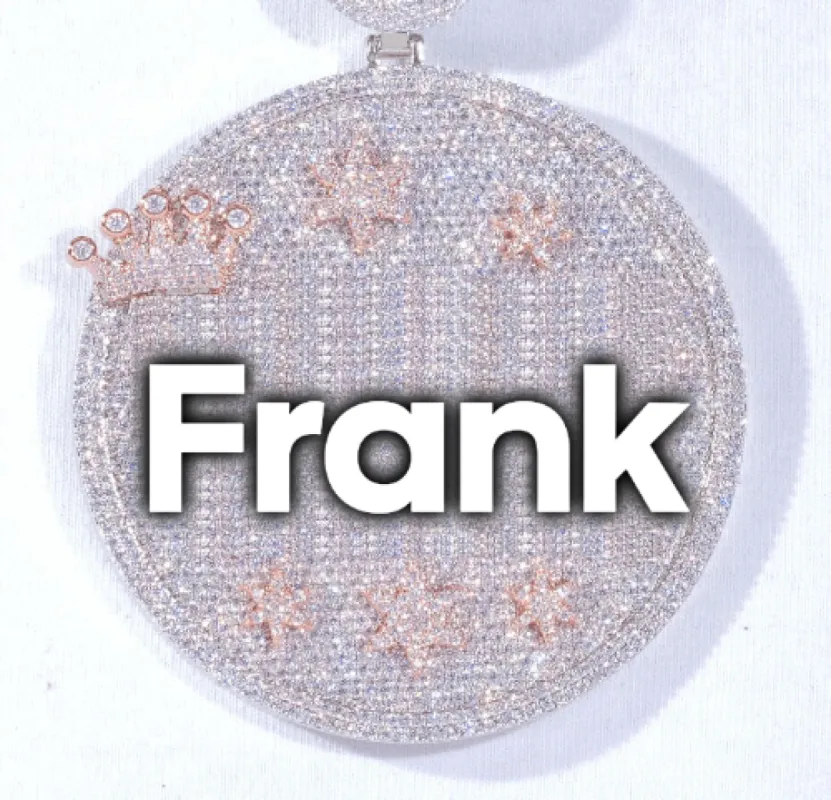 CUSTOM LETTER NECKLACE 3D BIG CROWN DISC made by The GUU Shop