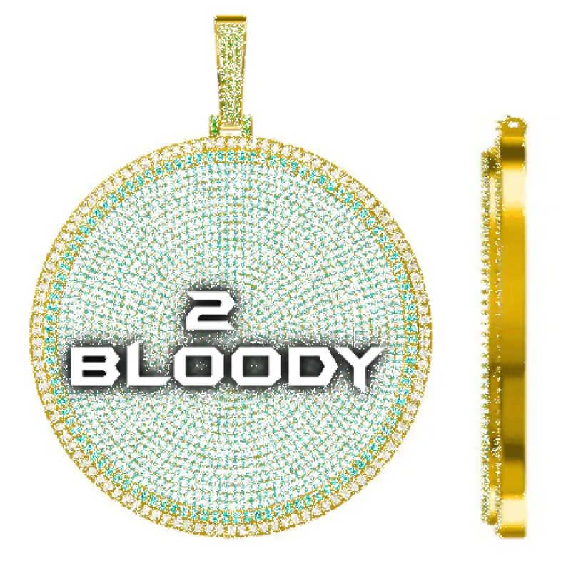 CUSTOM LETTER NECKLACE 3D BIG DISC sold by The GUU Shop