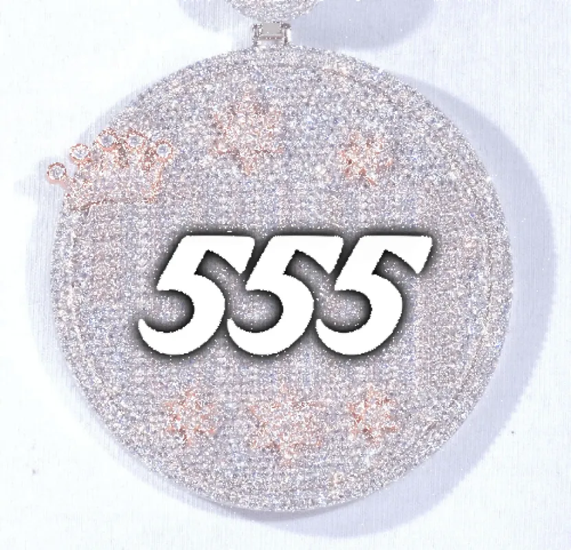 CUSTOM LETTER NECKLACE 3D BIG CROWN DISC sold by The GUU Shop