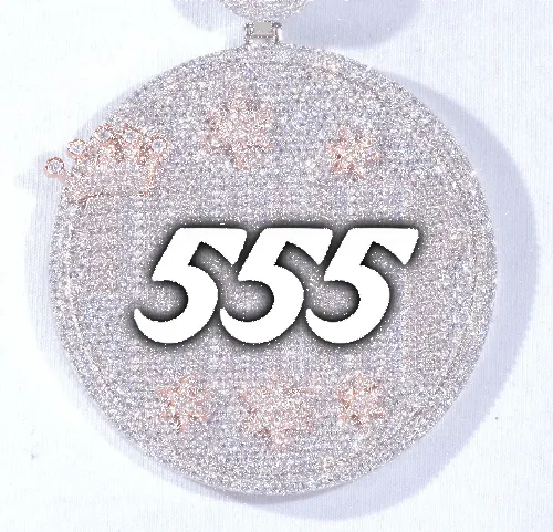 CUSTOM LETTER NECKLACE 3D BIG CROWN DISC sold by The GUU Shop