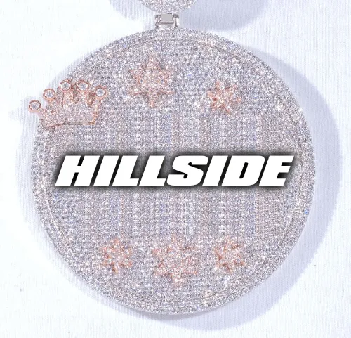 CUSTOM LETTER NECKLACE 3D BIG CROWN DISC sold by The GUU Shop