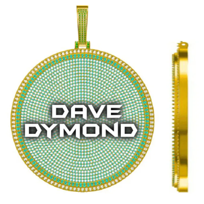 CUSTOM LETTER NECKLACE 3D BIG DISC sold by The GUU Shop