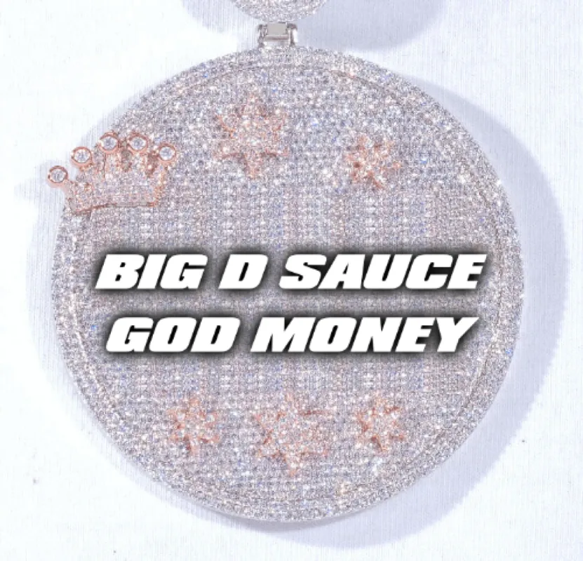 CUSTOM LETTER NECKLACE 3D BIG CROWN DISC sold by The GUU Shop