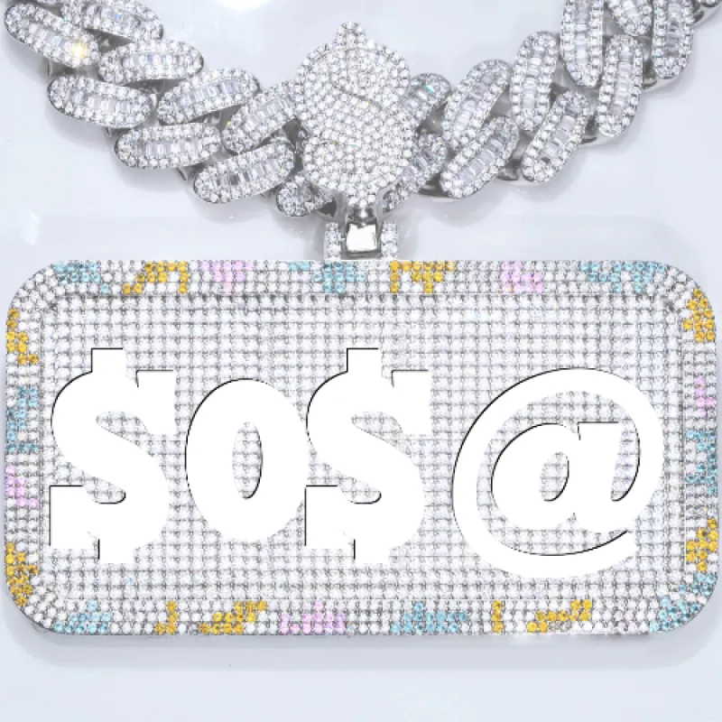 CUSTOM LETTER NECKLACE 3D COLORFUL SQUARE sold by The GUU Shop