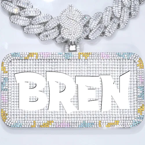 CUSTOM LETTER NECKLACE 3D COLORFUL SQUARE sold by The GUU Shop