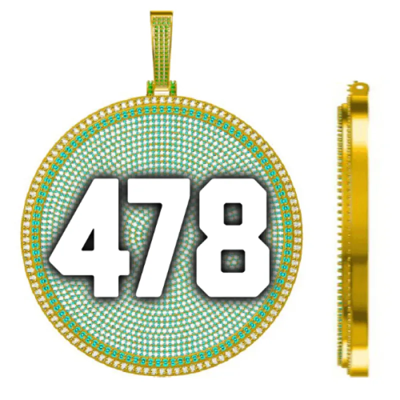 CUSTOM LETTER NECKLACE 3D BIG DISC sold by The GUU Shop