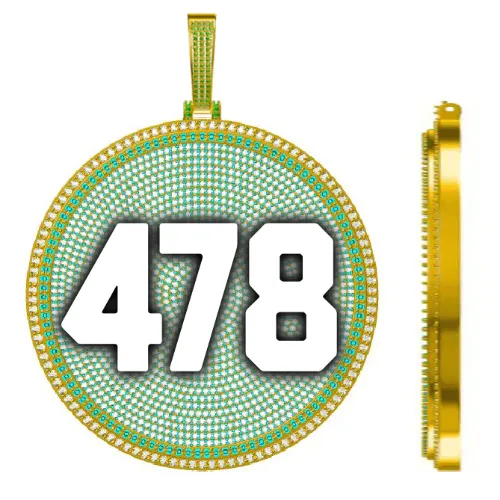 CUSTOM LETTER NECKLACE 3D BIG DISC sold by The GUU Shop