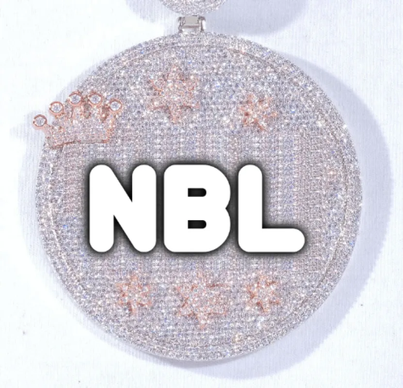 CUSTOM LETTER NECKLACE 3D BIG CROWN DISC sold by The GUU Shop