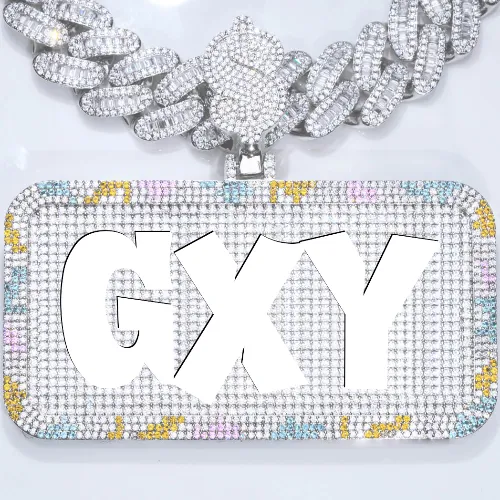 CUSTOM LETTER NECKLACE 3D COLORFUL SQUARE sold by The GUU Shop