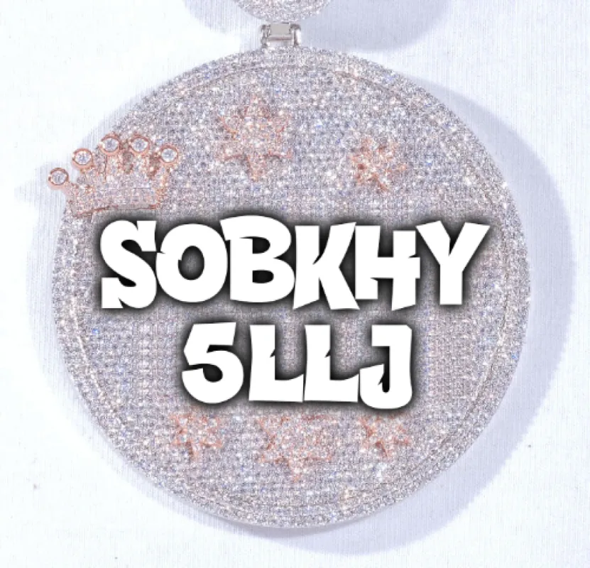 CUSTOM LETTER NECKLACE 3D BIG CROWN DISC sold by The GUU Shop