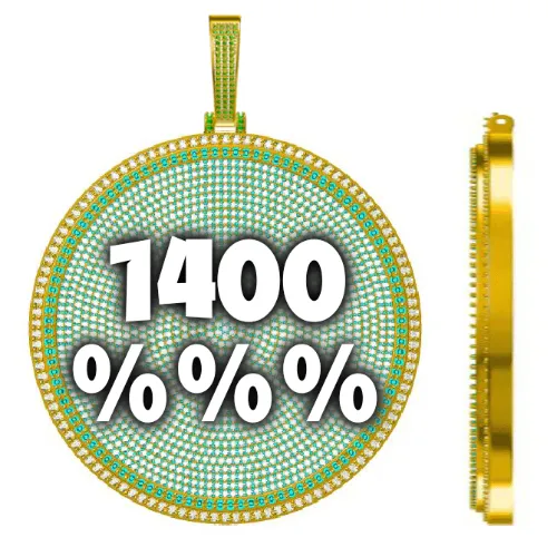 CUSTOM LETTER NECKLACE 3D BIG DISC sold by The GUU Shop