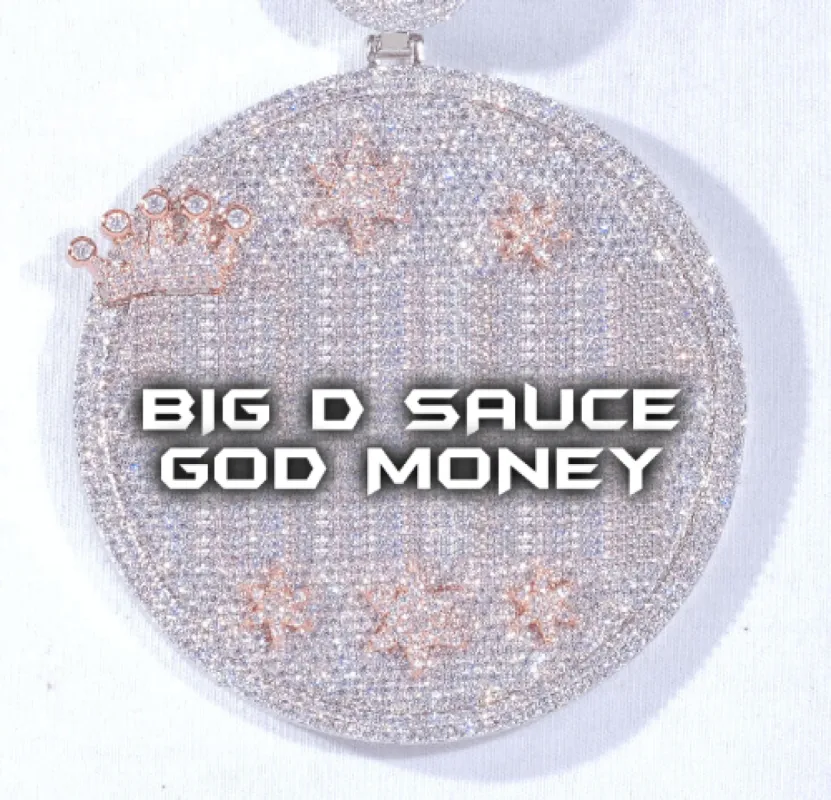 CUSTOM LETTER NECKLACE 3D BIG CROWN DISC sold by The GUU Shop