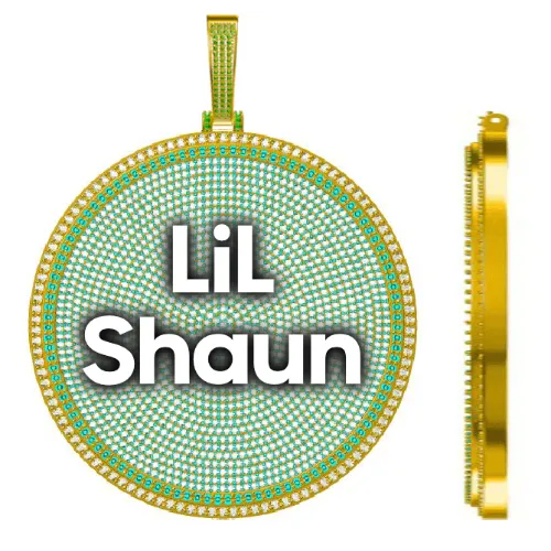 CUSTOM LETTER NECKLACE 3D BIG DISC sold by The GUU Shop