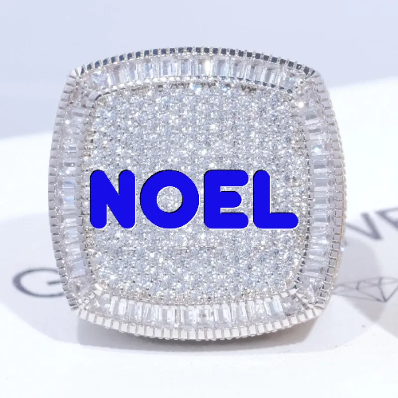 CUSTOM LETTER 3D ICED RING sold by The GUU Shop