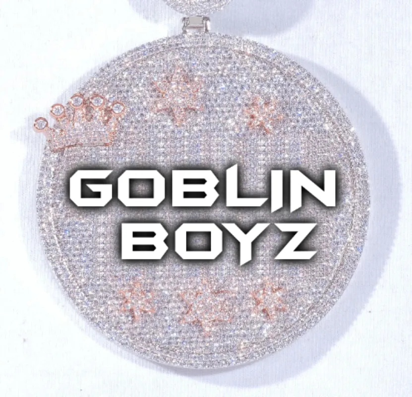 CUSTOM LETTER NECKLACE 3D BIG CROWN DISC sold by The GUU Shop