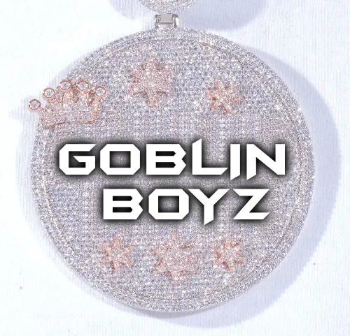 CUSTOM LETTER NECKLACE 3D BIG CROWN DISC sold by The GUU Shop