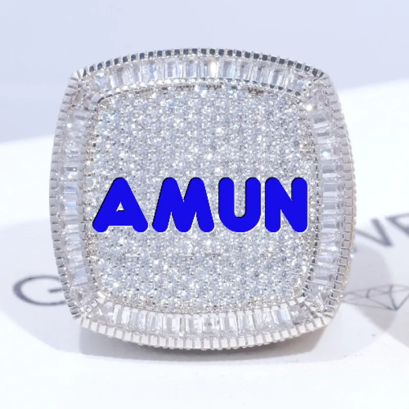 CUSTOM LETTER 3D ICED RING sold by The GUU Shop