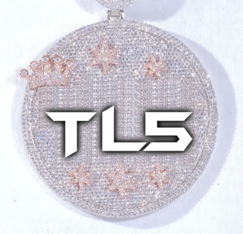 CUSTOM LETTER NECKLACE 3D BIG CROWN DISC made by The GUU Shop