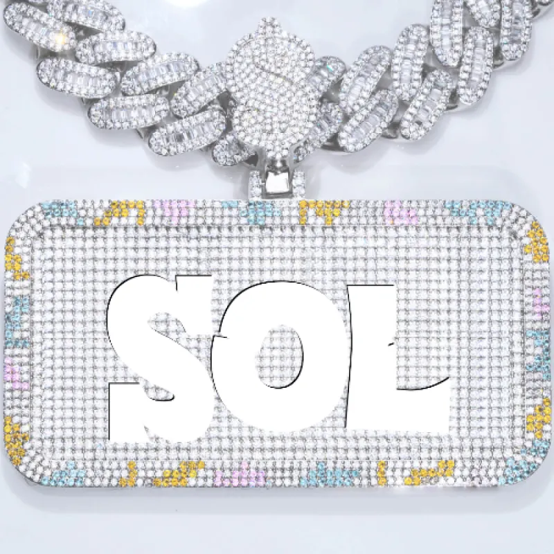 CUSTOM LETTER NECKLACE 3D COLORFUL SQUARE sold by The GUU Shop