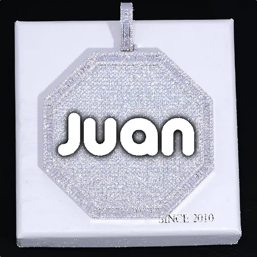 CUSTOM LETTER NECKLACE 3D BIG OCTAGON sold by The GUU Shop