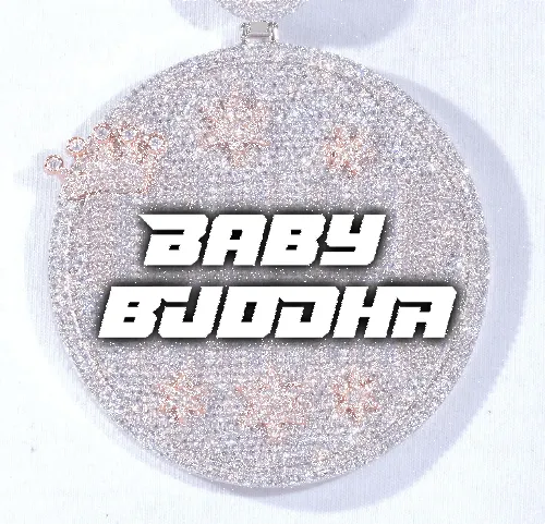 CUSTOM LETTER NECKLACE 3D BIG CROWN DISC sold by The GUU Shop