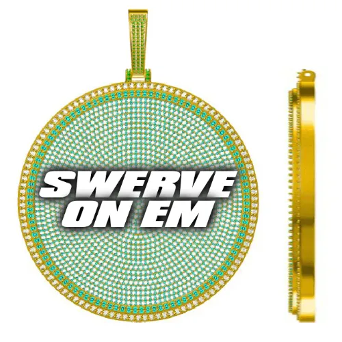 CUSTOM LETTER NECKLACE 3D BIG DISC sold by The GUU Shop