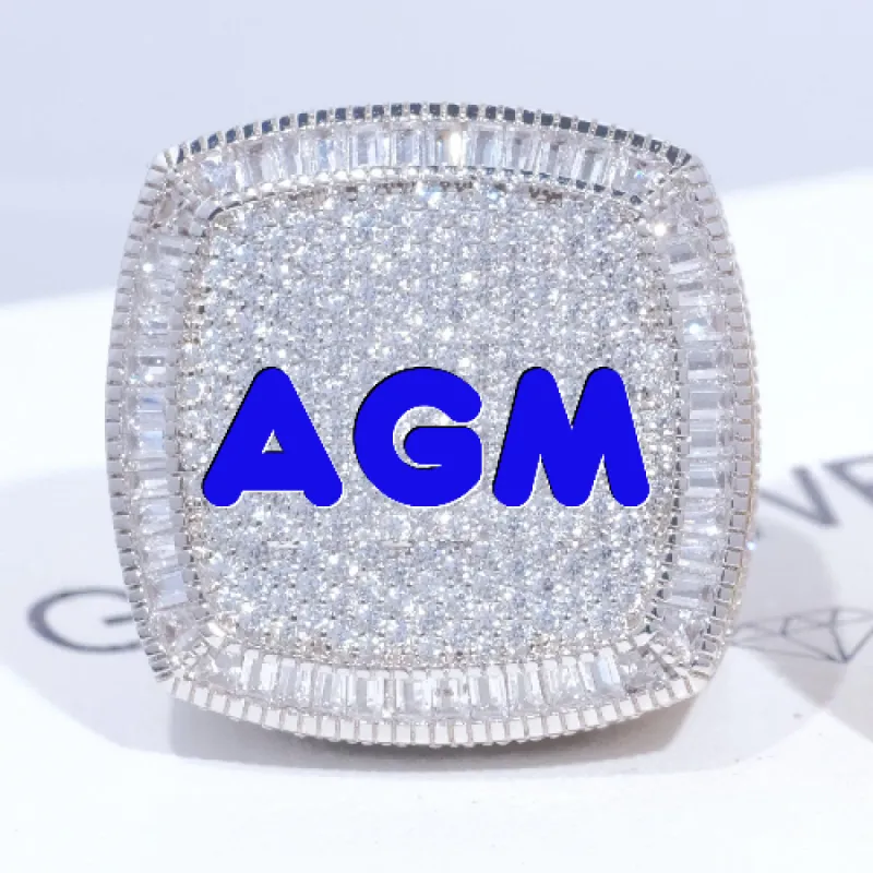 CUSTOM LETTER 3D ICED RING sold by The GUU Shop