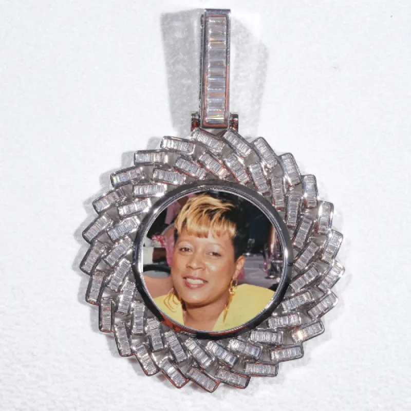 Large 3D Baguette Custom Picture Pendant sold by The GUU Shop