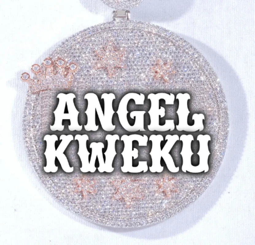 CUSTOM LETTER NECKLACE 3D BIG CROWN DISC sold by The GUU Shop