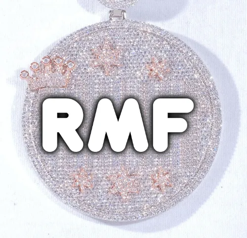 CUSTOM LETTER NECKLACE 3D BIG CROWN DISC sold by The GUU Shop