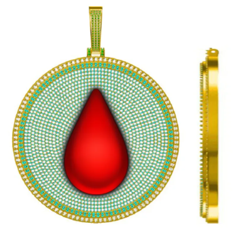 CUSTOM LETTER NECKLACE 3D BIG DISC sold by The GUU Shop