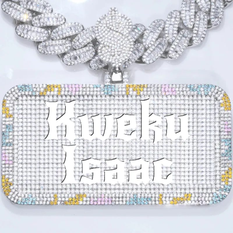 CUSTOM LETTER NECKLACE 3D COLORFUL SQUARE sold by The GUU Shop